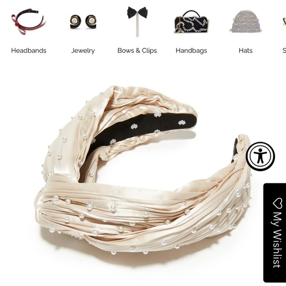 Lele  Soughdadi Pearl Embellished Satin Headband - Cream main image 4